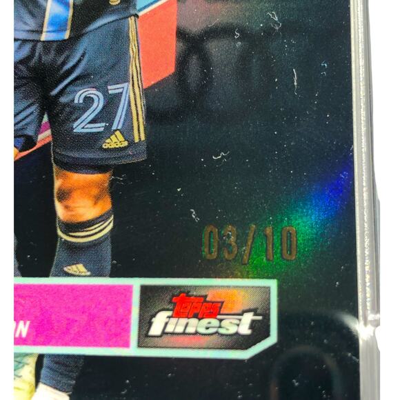 2023 Topps Finest MLS Black Refractor 8 Kai Wagner Philadelphia Union /10 PSA 10 - Picture 6 of 7